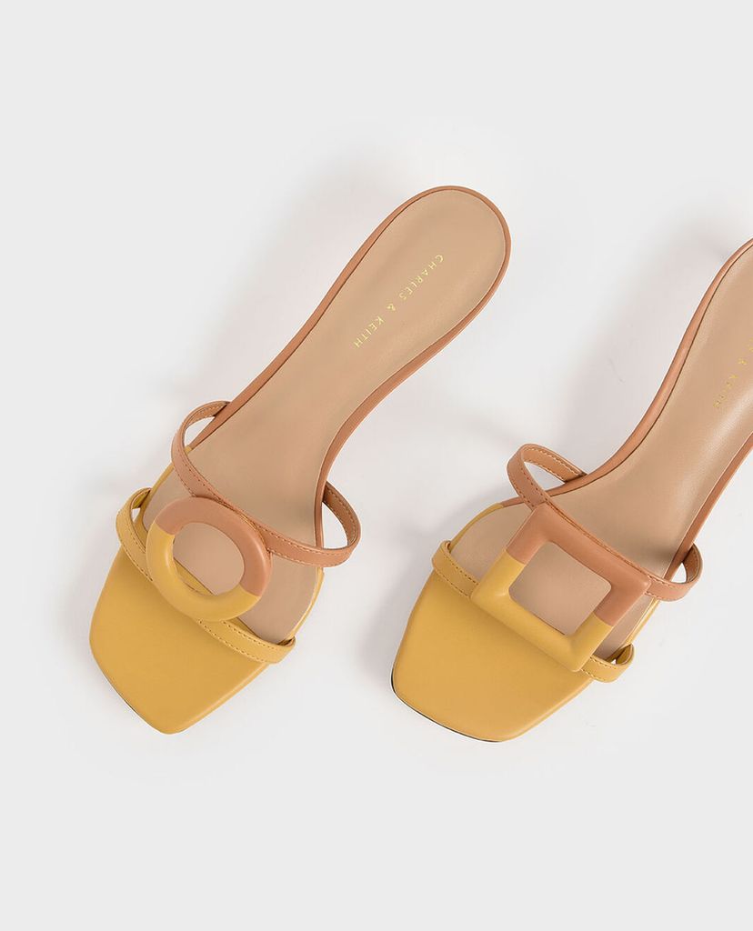 CHARLES & KEITH - Giày sandal cao gót hở mũi Mismatched Blade