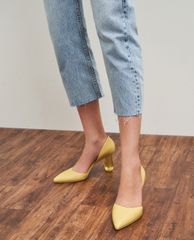 CHARLES & KEITH - Giày cao gót mũi nhọn Croc Geometric Heel D'Orsay Court