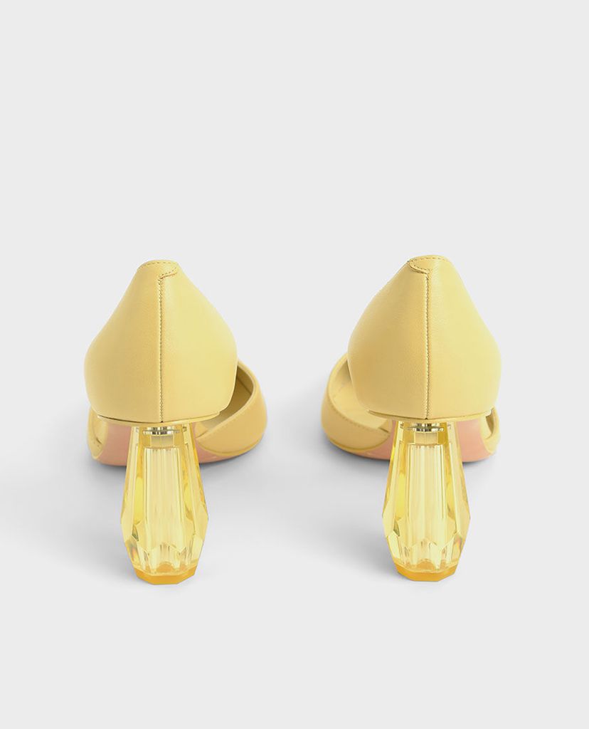 CHARLES & KEITH - Giày cao gót mũi nhọn Croc Geometric Heel D'Orsay Court