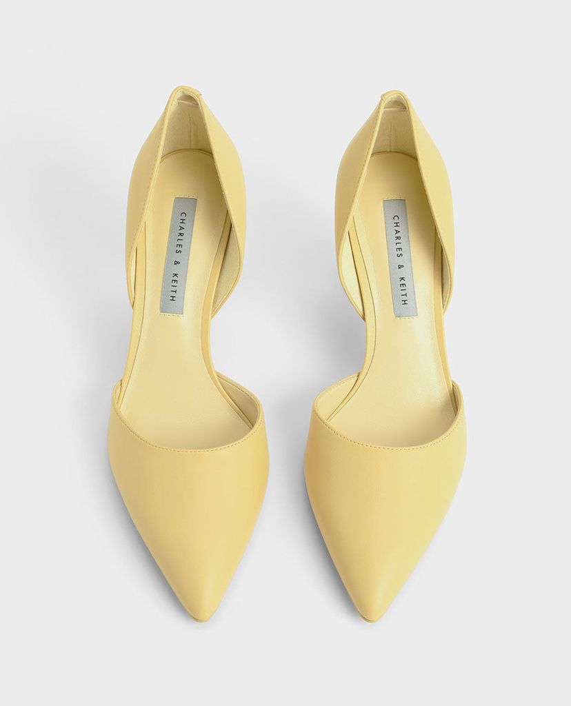 CHARLES & KEITH - Giày cao gót mũi nhọn Croc Geometric Heel D'Orsay Court