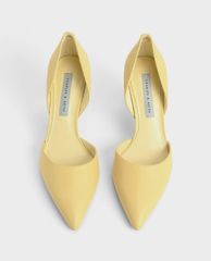 CHARLES & KEITH - Giày cao gót mũi nhọn Croc Geometric Heel D'Orsay Court