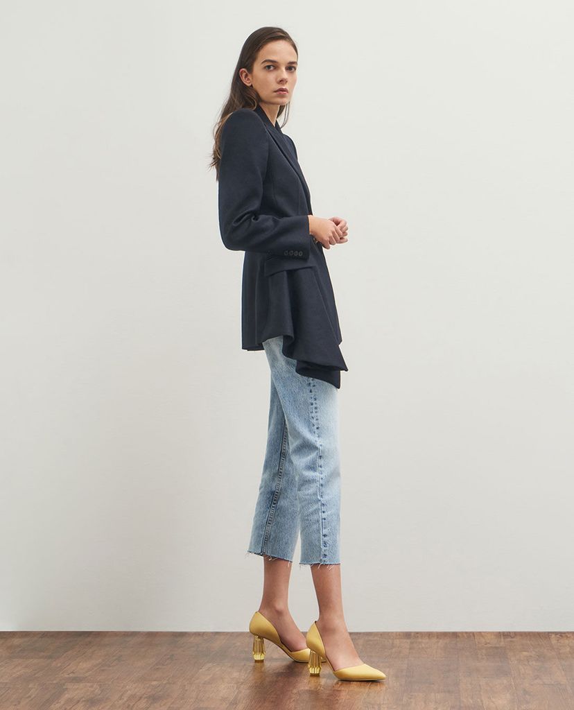 CHARLES & KEITH - Giày cao gót mũi nhọn Croc Geometric Heel D'Orsay Court