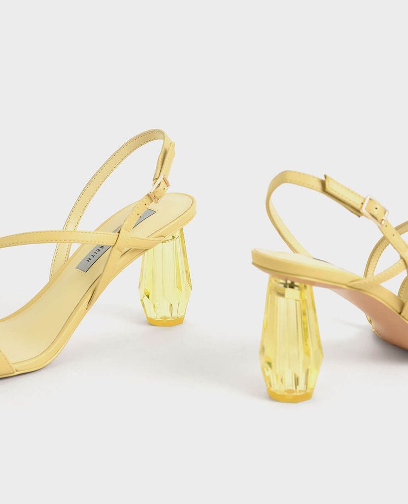CHARLES & KEITH - Giày cao gót sandals See Through Sculptural Heel