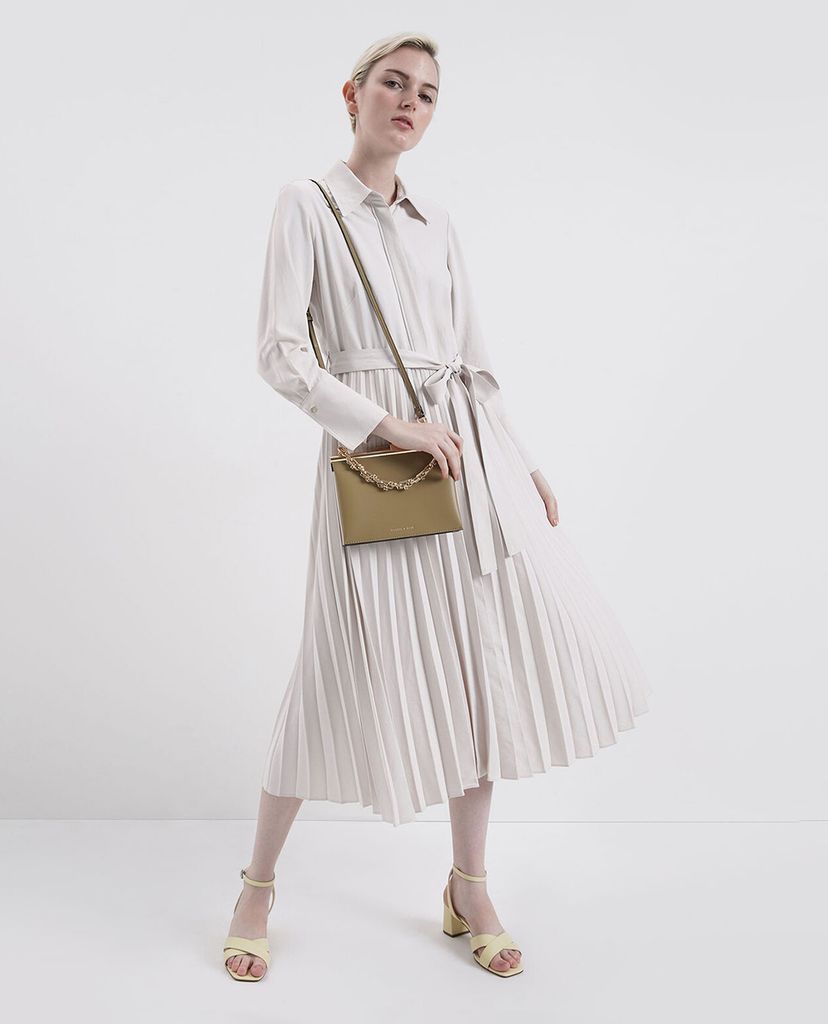 CHARLES & KEITH - Giày cao gót quai chéo Criss Cross Block