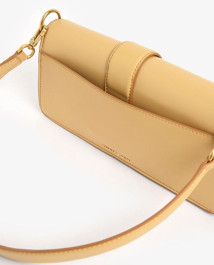 CHARLES & KEITH - Túi đeo vai nữ chữ nhật Metallic Buckle