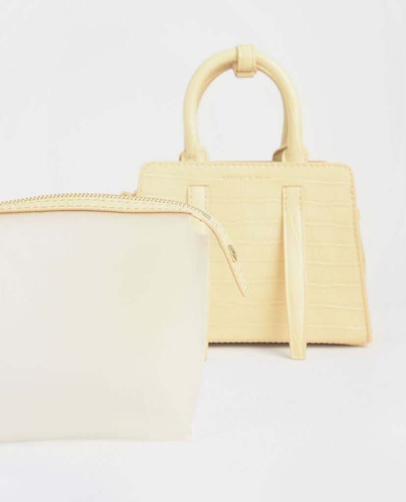 CHARLES & KEITH - Túi xách tay nữ chữ nhật Croc Effect