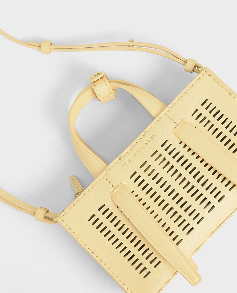 CHARLES & KEITH - Túi xách tay nữ chữ nhật Laser Cut Double