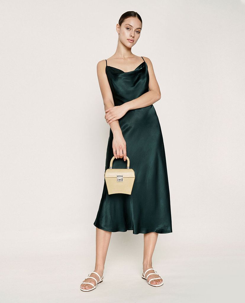 CHARLES & KEITH - Túi xách tay hình hộp Croc Effect Sculptural