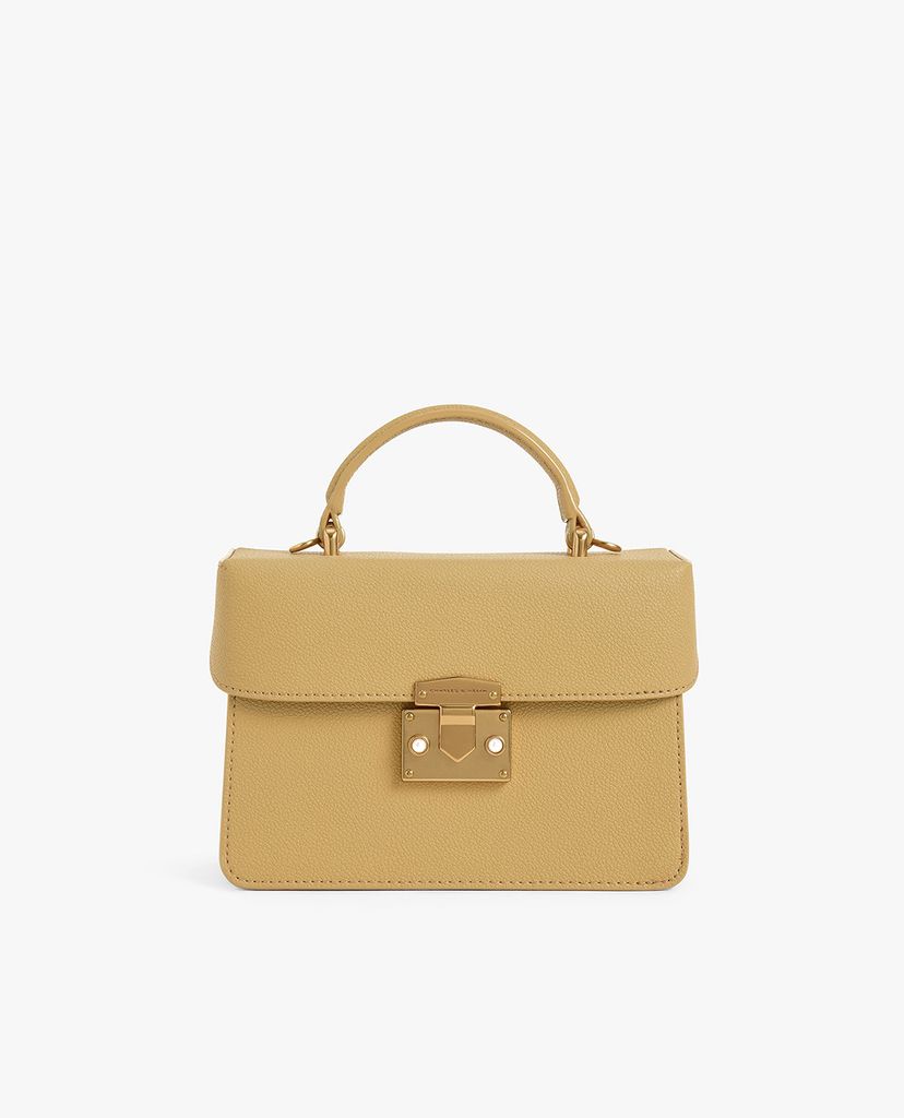 CHARLES & KEITH - Túi đeo vai phom chữ nhật Croc Effect Chain Shoulder