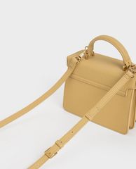 CHARLES & KEITH - Túi đeo vai phom chữ nhật Croc Effect Chain Shoulder