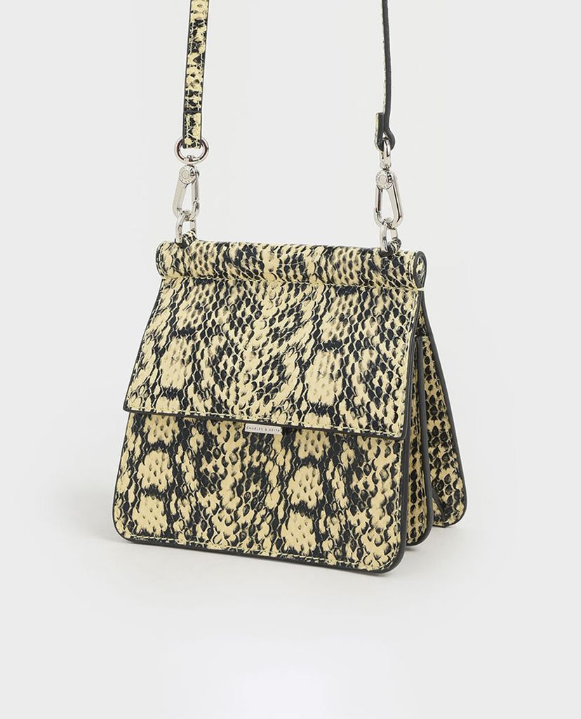 CHARLES & KEITH - Túi xách tay Small Acrylic Tortoiseshell Top Handle