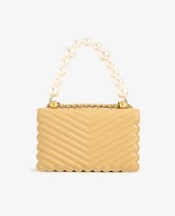 CHARLES & KEITH - Túi đeo chéo nữ chữ nhật Pearl Embellished