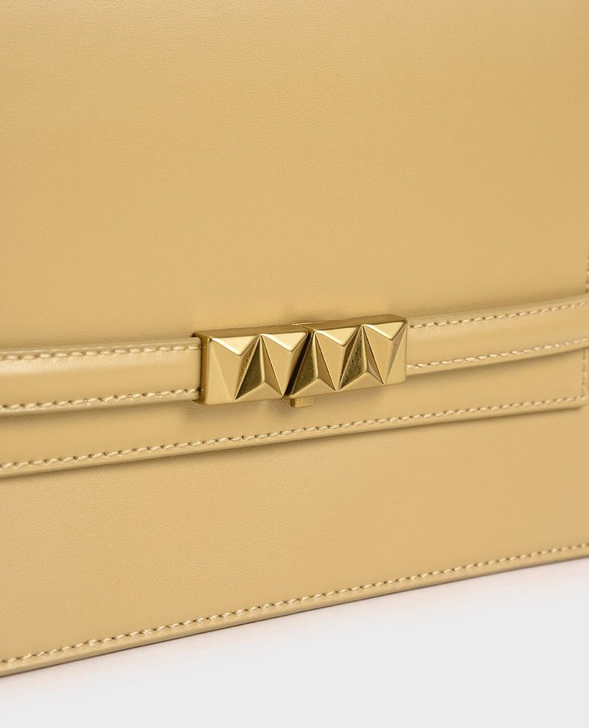 CHARLES & KEITH - Túi đeo chéo nữ Metallic Push Lock Crossbody Bag