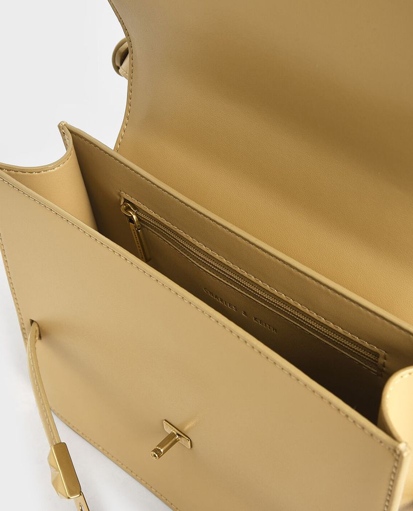 CHARLES & KEITH - Túi đeo chéo nữ Metallic Push Lock Crossbody Bag
