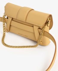 CHARLES & KEITH - Túi đeo chéo nữ chữ nhật nắp gập Metallic Buckle