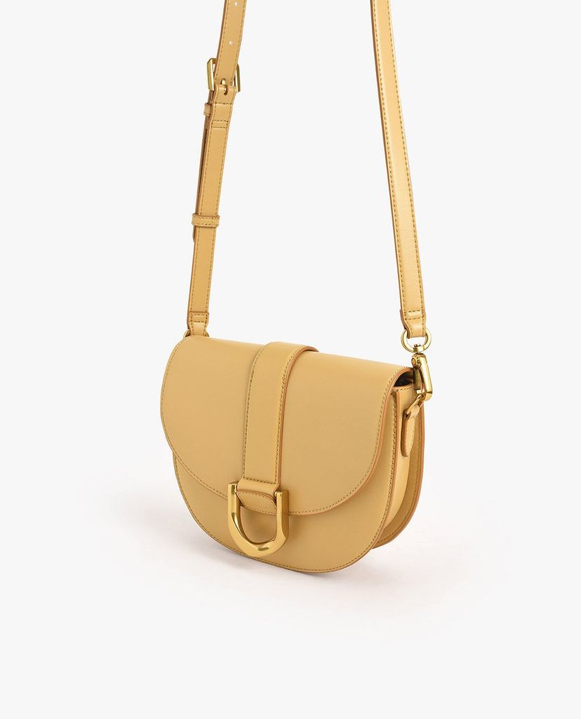 CHARLES & KEITH - Túi đeo vai nữ Metallic Buckle Saddle