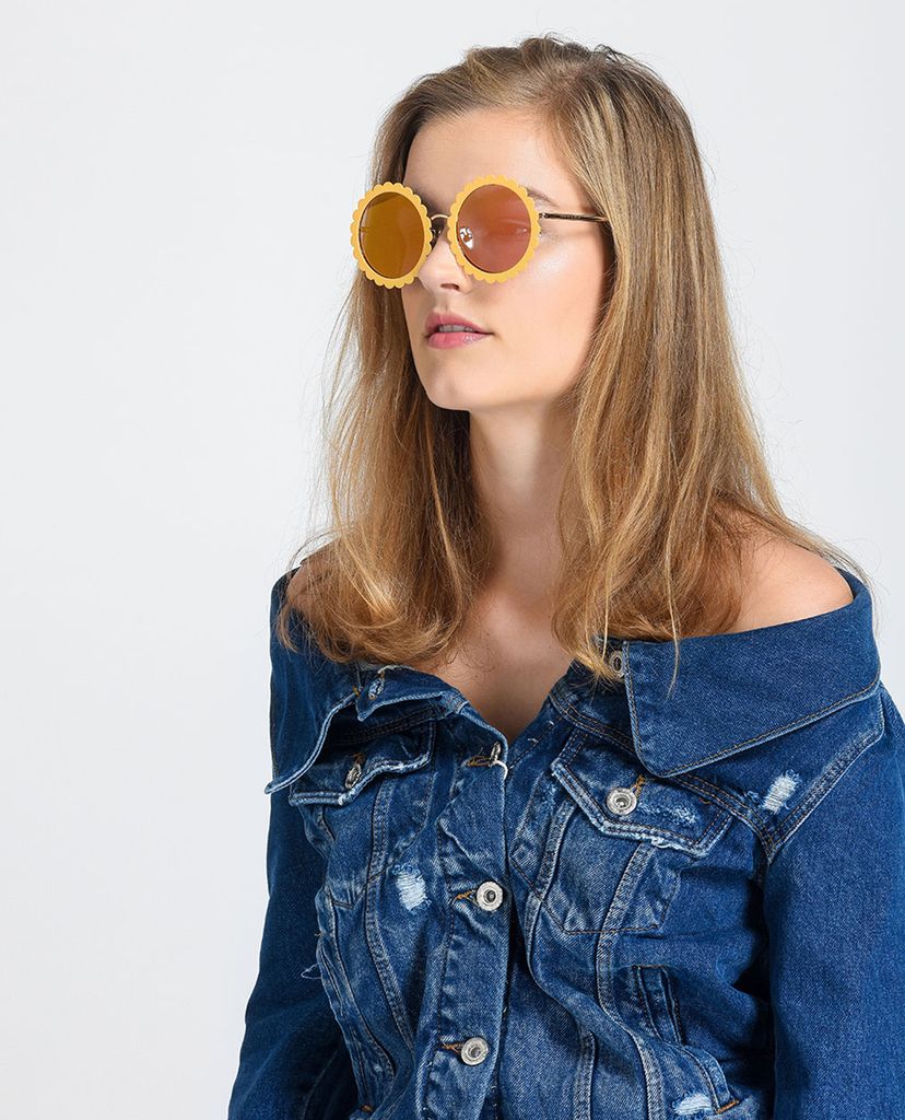 CHARLES & KEITH - Kính mát nữ gọng tròn Round Flower Frame