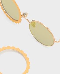 CHARLES & KEITH - Kính mát nữ gọng tròn Round Flower Frame
