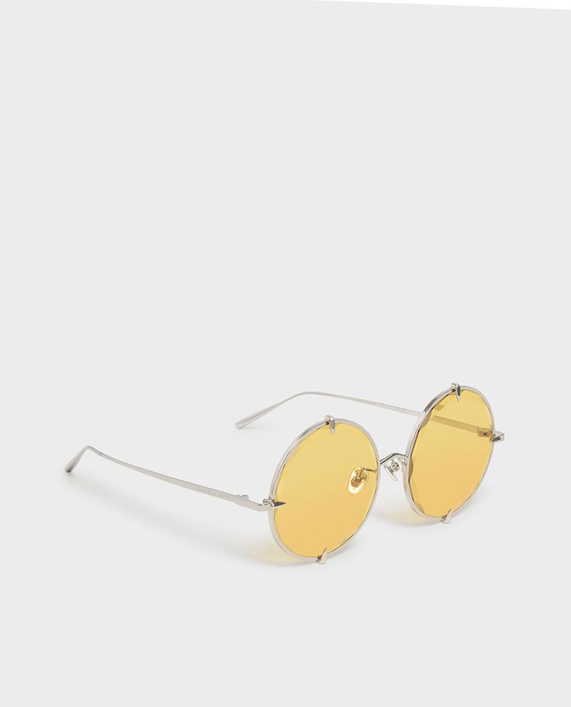 CHARLES & KEITH - Kính mát nữ gọng tròn Round Wire Frame Skinny
