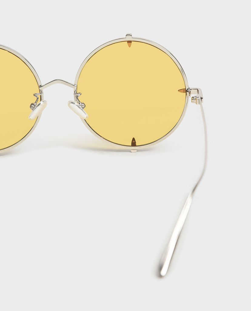 CHARLES & KEITH - Kính mát nữ gọng tròn Round Wire Frame Skinny