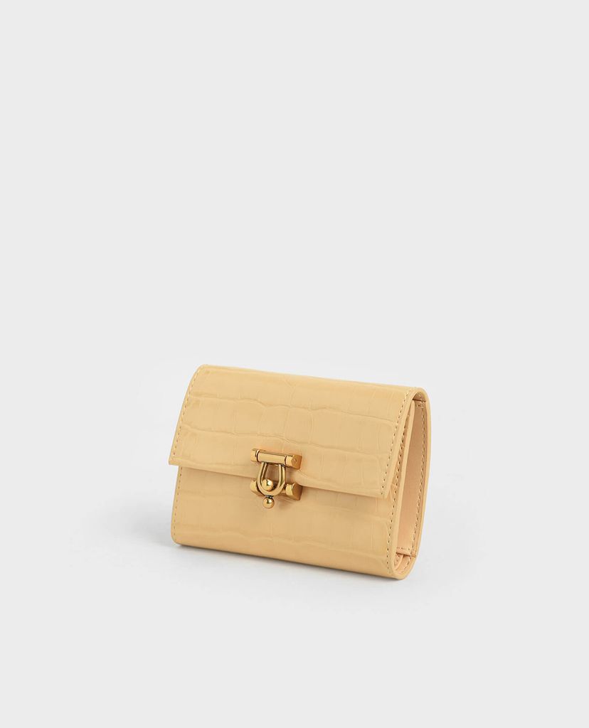 CHARLES & KEITH - Ví nữ chữ nhật nắp gập Metal Accent Mini Short
