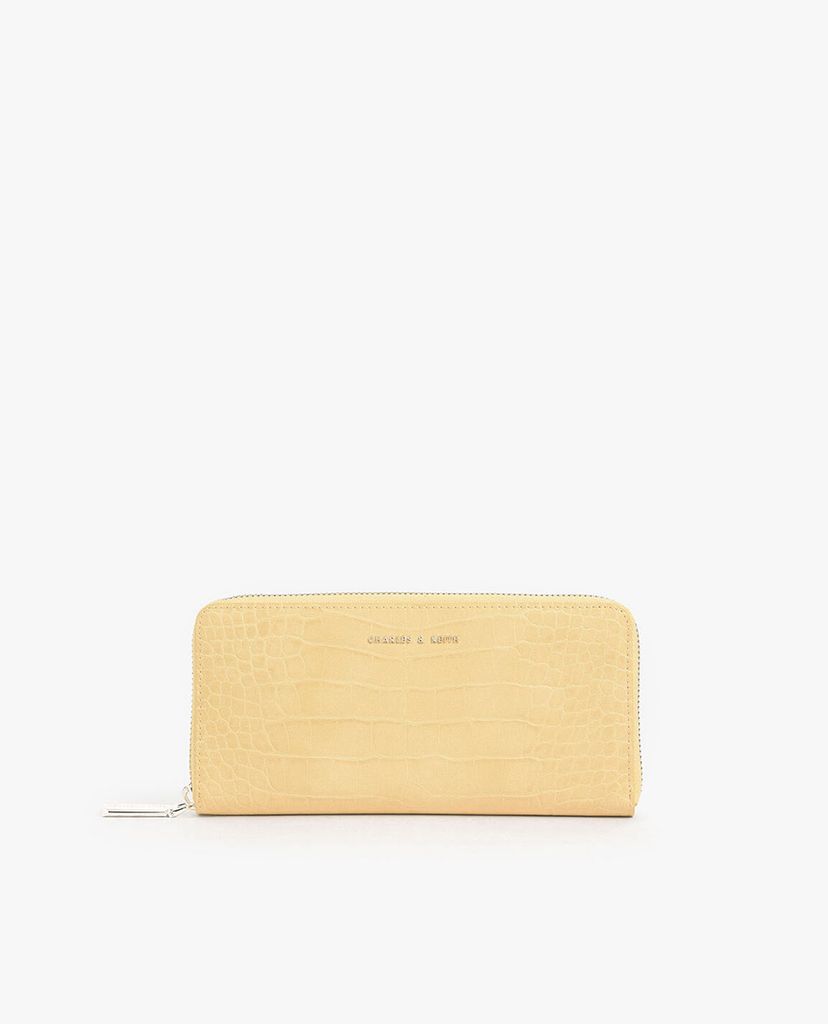 CHARLES & KEITH - Ví nữ dáng dài Croc Effect Mini
