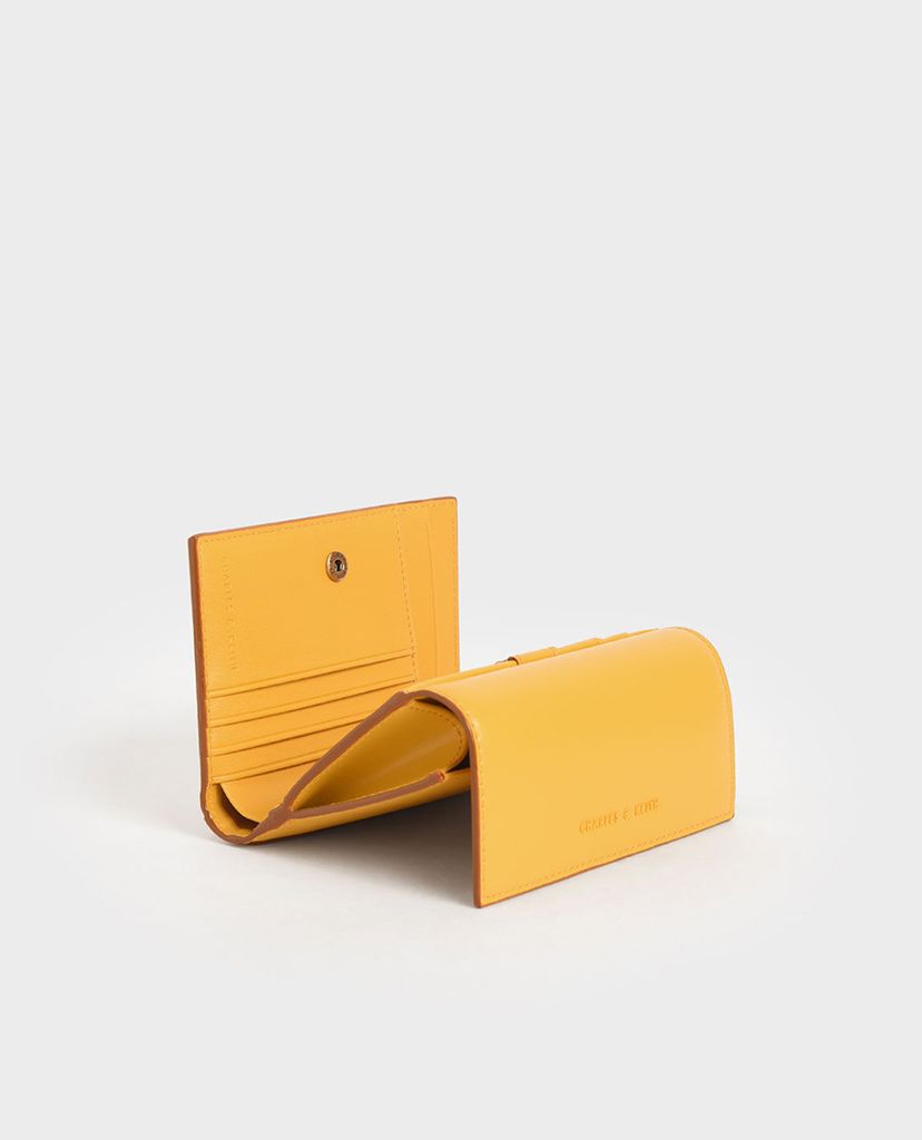 CHARLES & KEITH - Ví nữ mini dạng gập Snap Button
