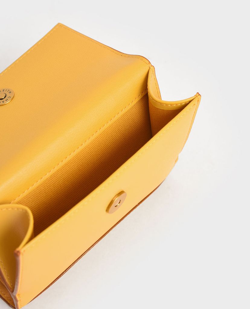 CHARLES & KEITH - Ví nữ mini dạng gập Snap Button