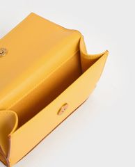 CHARLES & KEITH - Ví nữ mini dạng gập Snap Button
