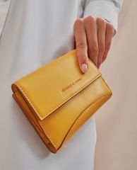 CHARLES & KEITH - Ví nữ mini dạng gập Snap Button
