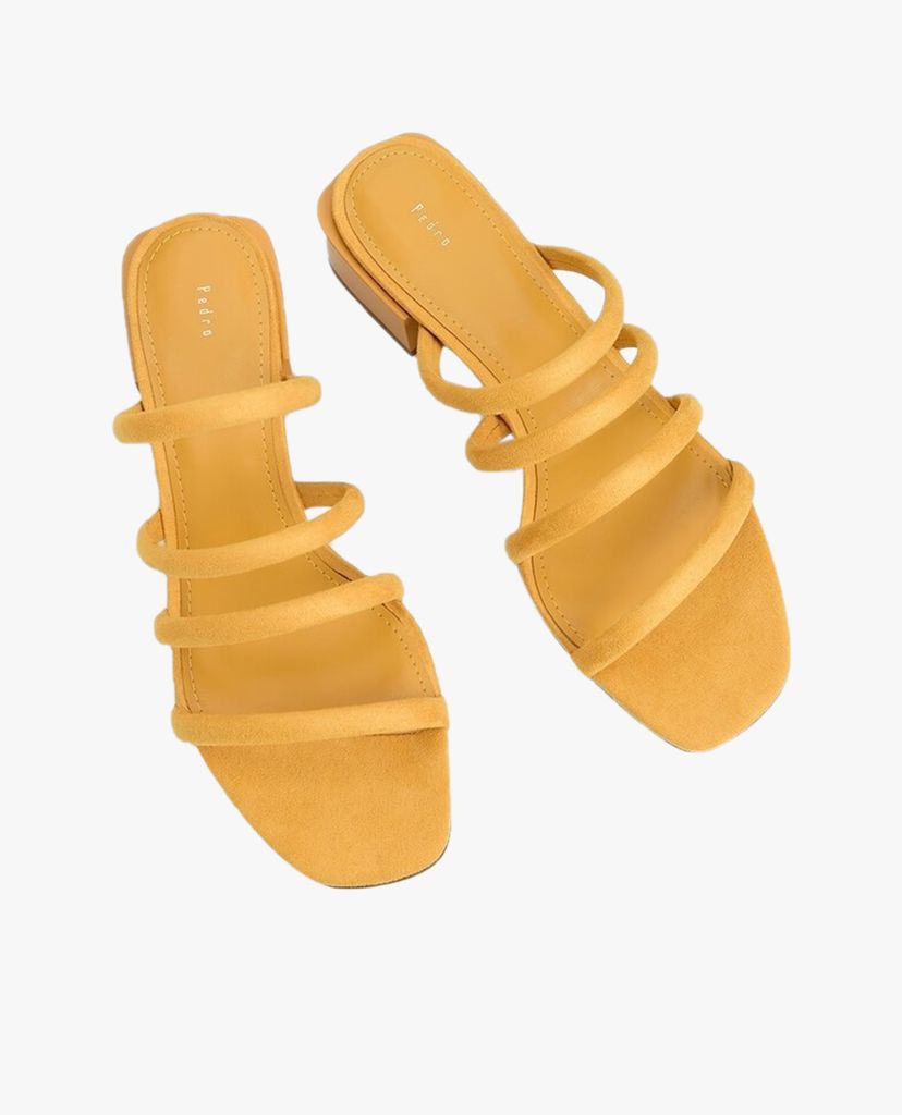 PEDRO - Giày cao gót hở mũi quai ngang Suede Strappy Mules