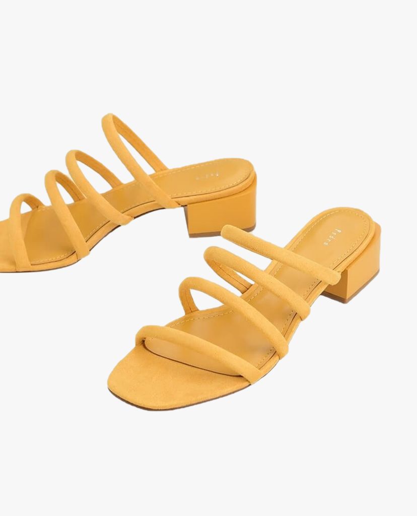 PEDRO - Giày cao gót hở mũi quai ngang Suede Strappy Mules