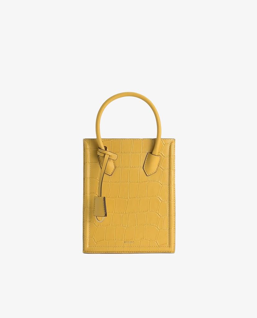PEDRO - Túi xách tay nữ chữ nhật Croc Effect Leather