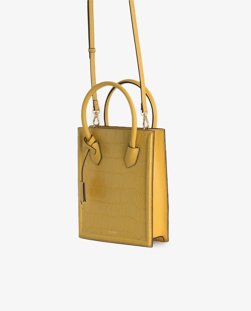 PEDRO - Túi xách tay nữ chữ nhật Croc Effect Leather