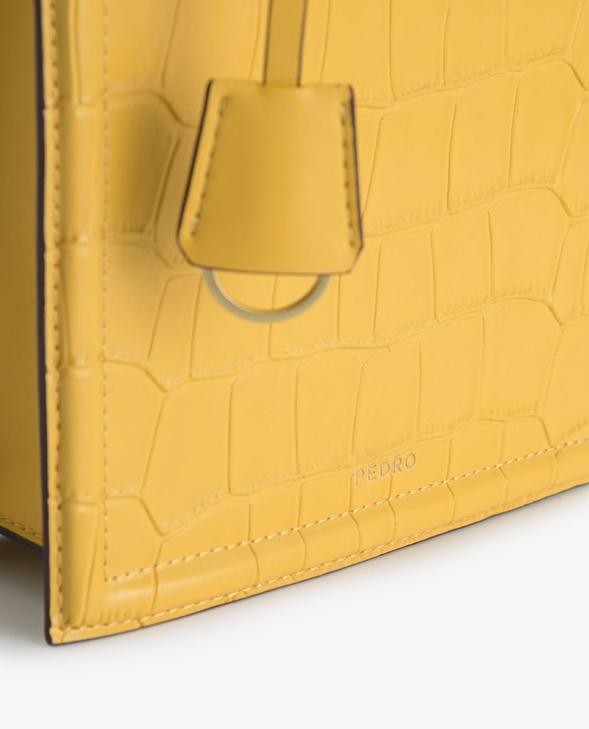 PEDRO - Túi xách tay nữ chữ nhật Croc Effect Leather