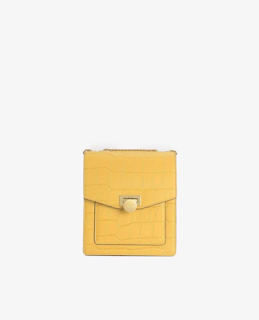 PEDRO - Túi đeo chéo nữ phom vuông Croc Effect Leather Shoulder