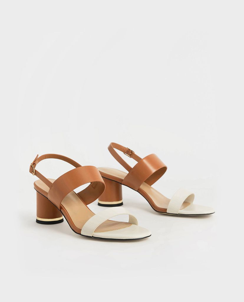 CHARLES & KEITH - Giày cao gót sandal quai ngang Cylindrical