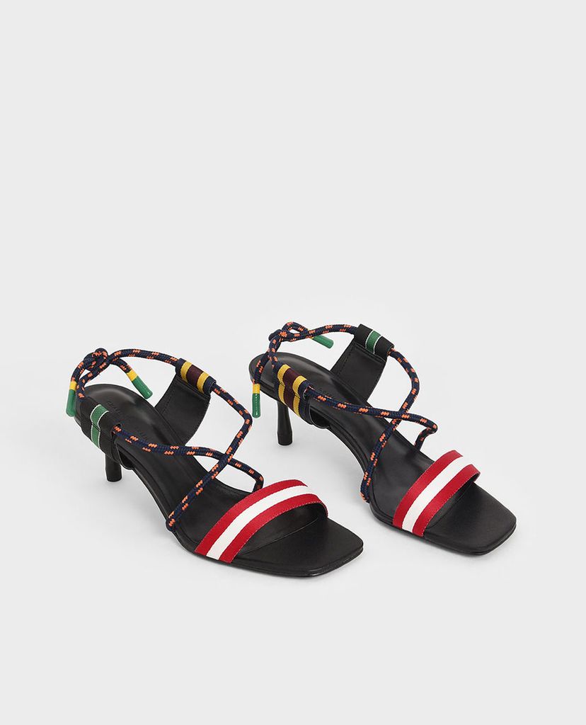 CHARLES & KEITH - Giày cao gót quai ngang Grosgrain & Rope Strappy