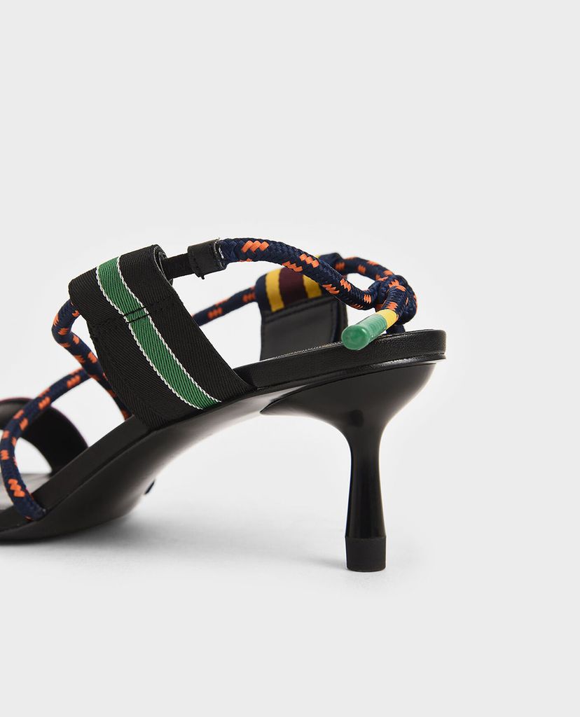 CHARLES & KEITH - Giày cao gót quai ngang Grosgrain & Rope Strappy