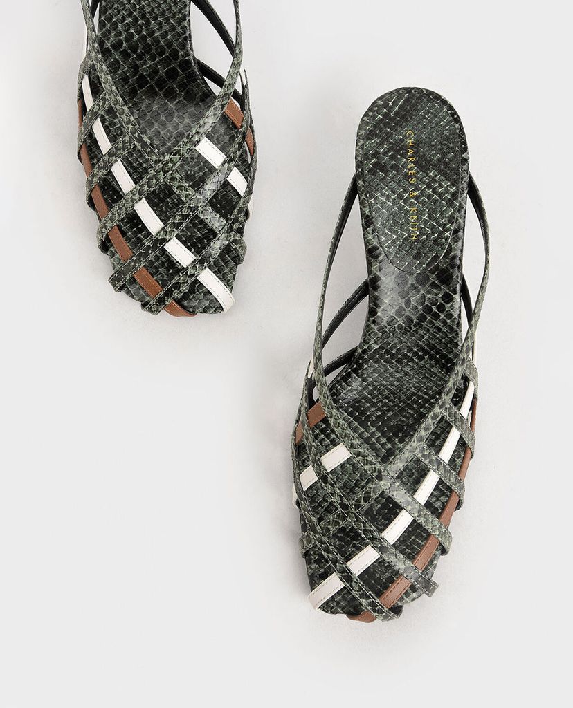 CHARLES & KEITH - Giày cao gót Square Toe Caged