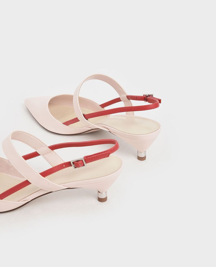 CHARLES & KEITH - Giày cao gót mũi nhọn Slingback Kitten