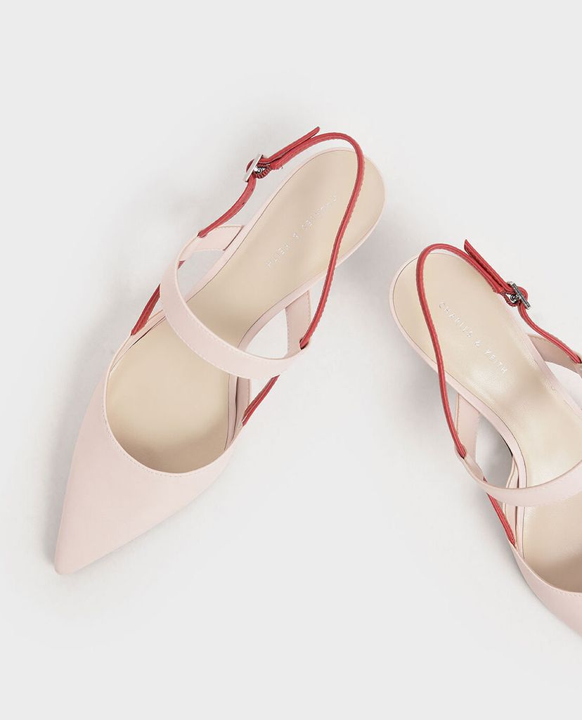 CHARLES & KEITH - Giày cao gót mũi nhọn Slingback Kitten