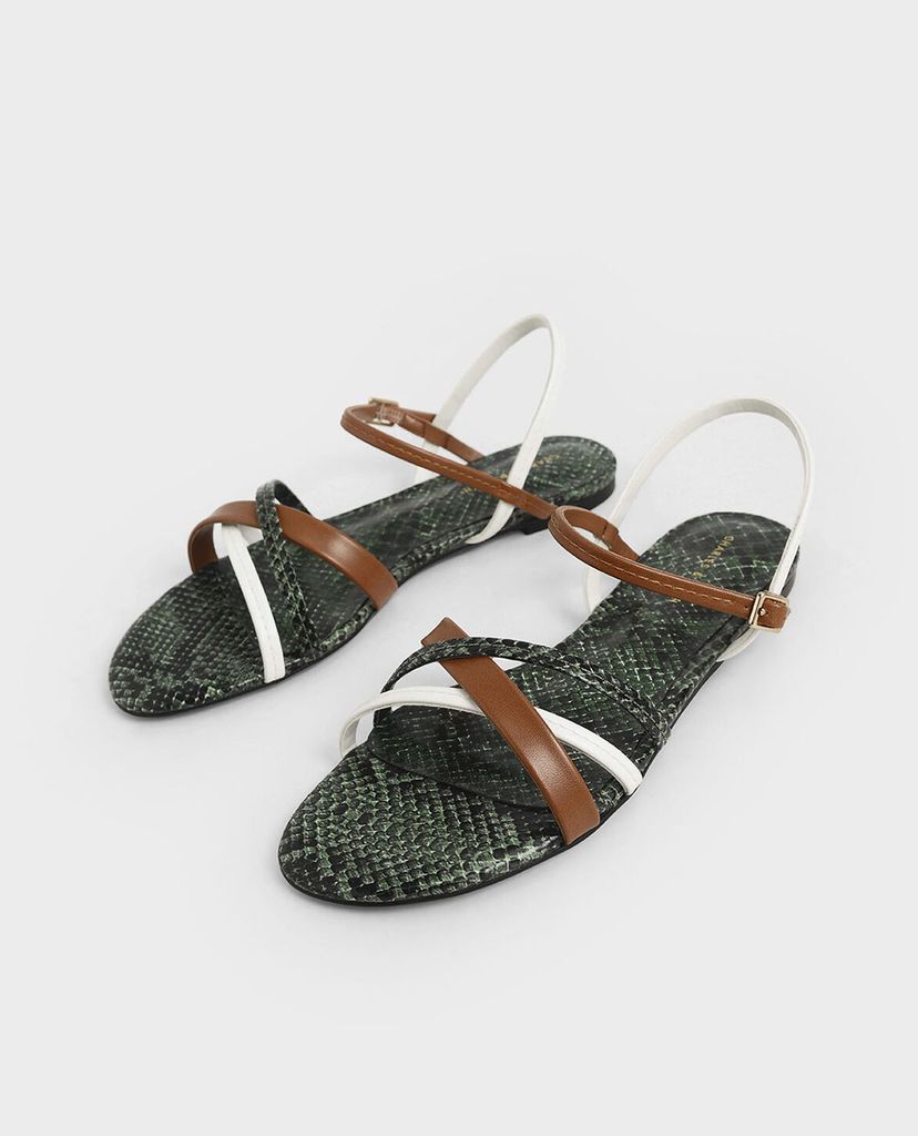 CHARLES & KEITH - Giày sandal nữ Criss Cross Ankle Strap