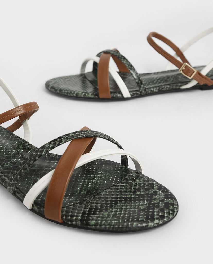 CHARLES & KEITH - Giày sandal nữ Criss Cross Ankle Strap