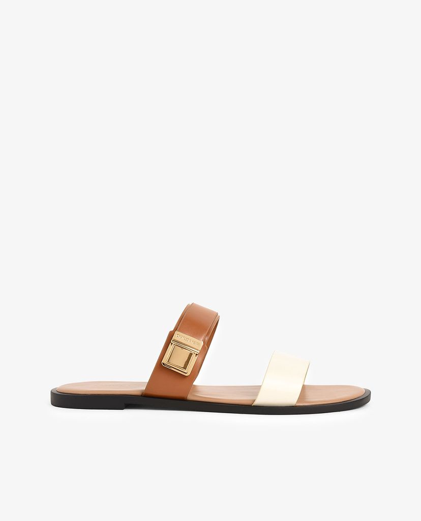 CHARLES & KEITH - Giày sandal nữ quai ngang Buckle Double Strap
