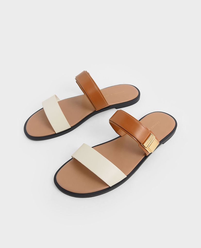 CHARLES & KEITH - Giày sandal nữ quai ngang Buckle Double Strap
