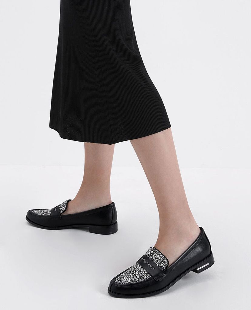 CHARLES & KEITH - Giày đế bệt nữ Classic Tweed Penny