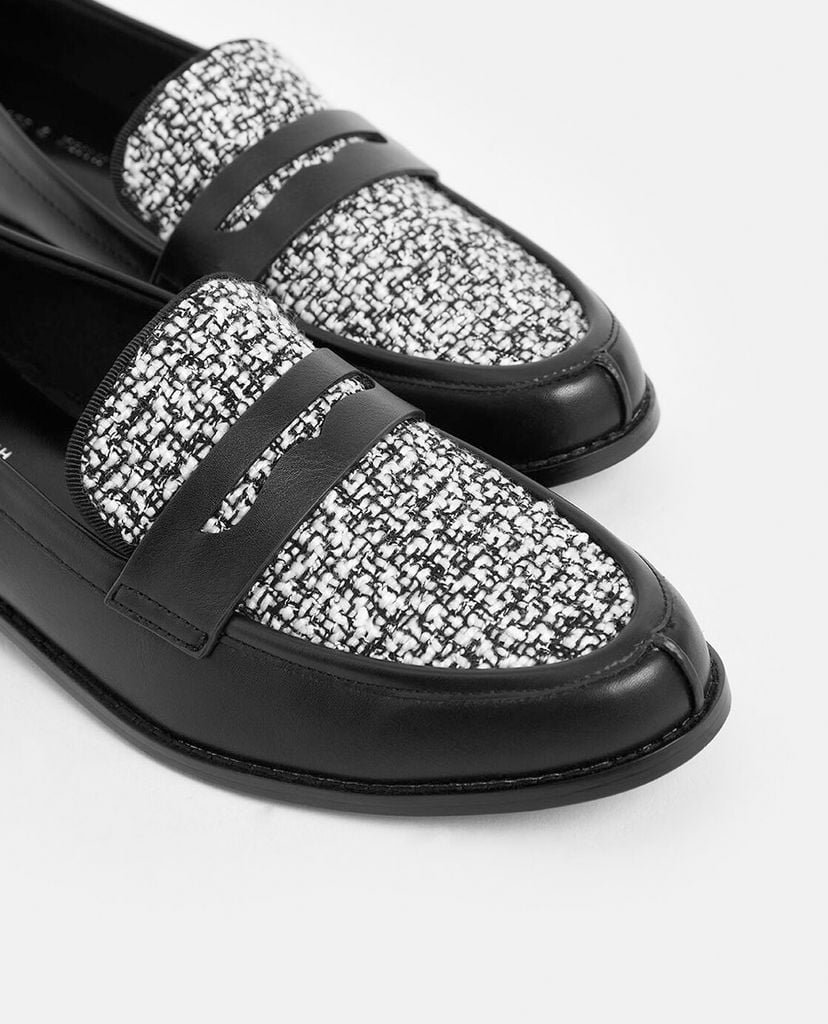 CHARLES & KEITH - Giày đế bệt nữ Classic Tweed Penny