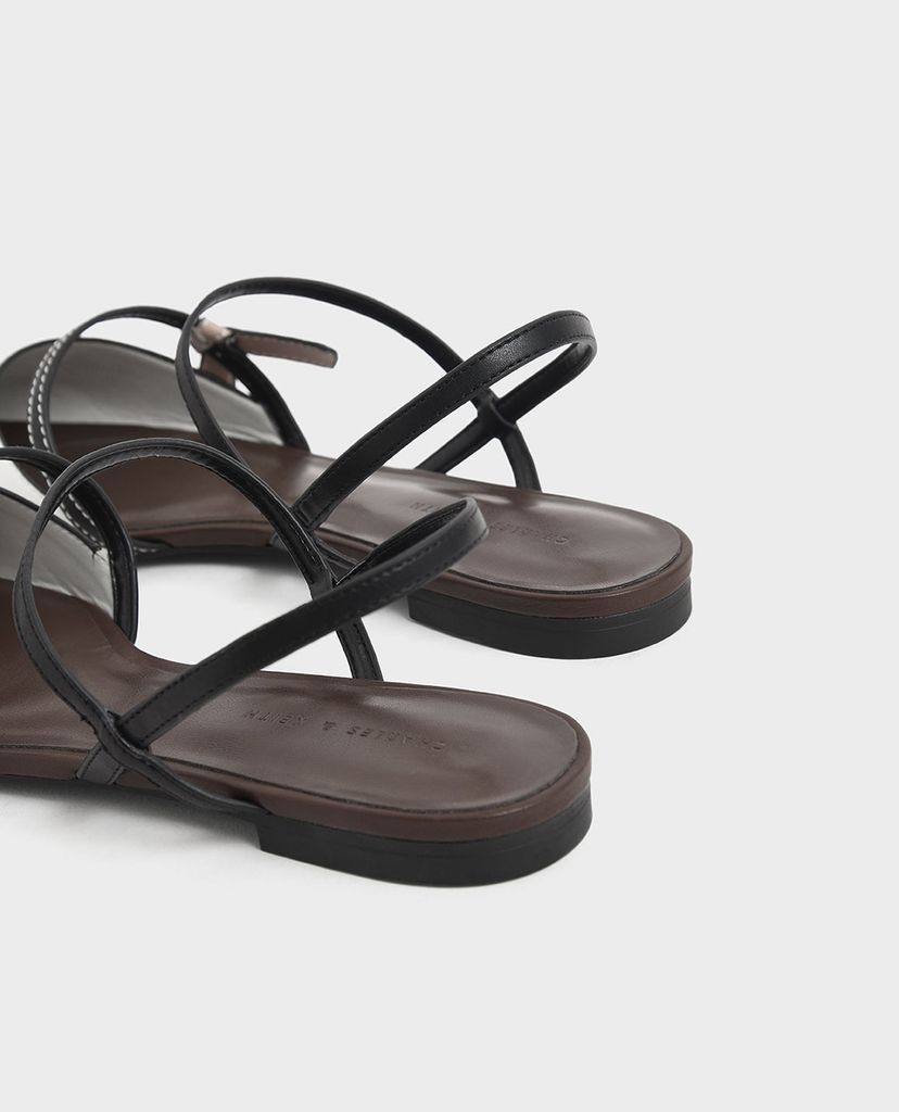 CHARLES & KEITH - Giày đế bệt mũi nhọn Front Knot Tie Patent Slingback