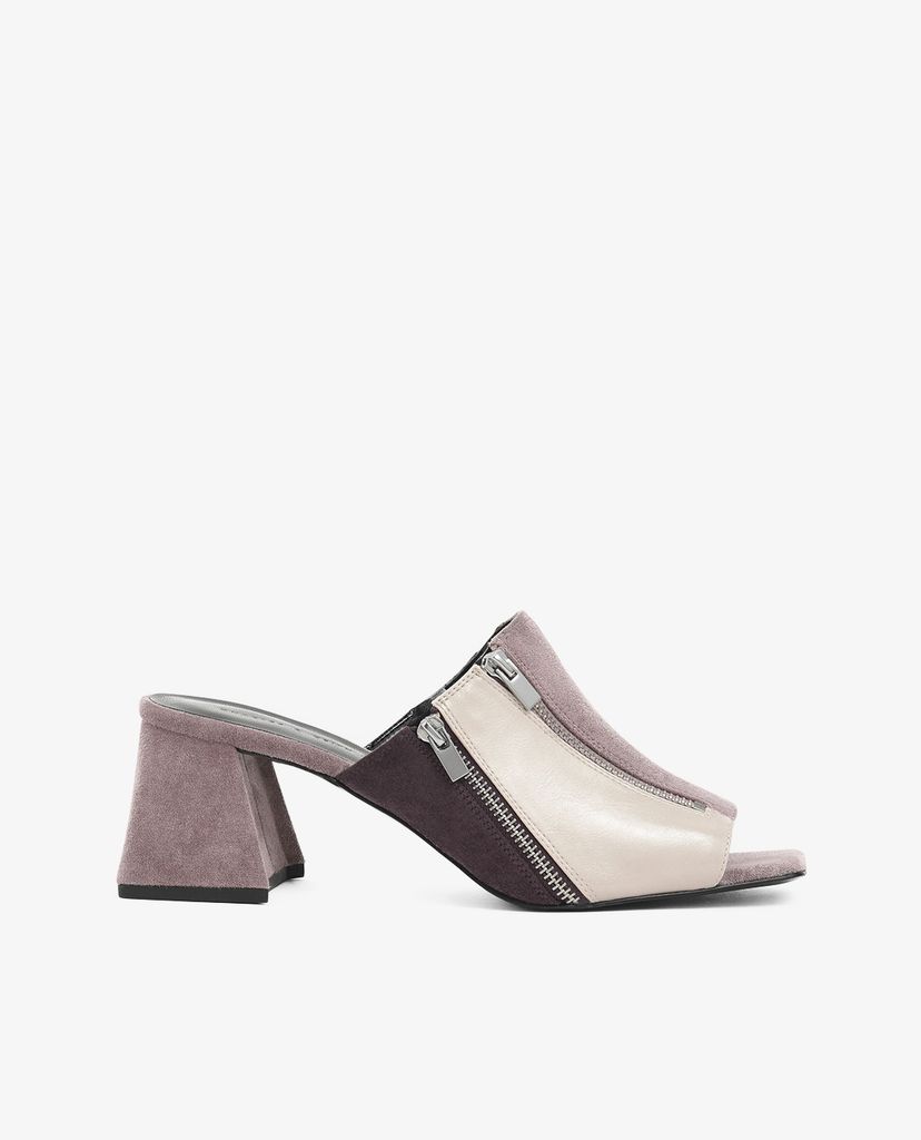 CHARLES & KEITH - Giày sandal Textured Multicolour Zip Detail Slide Sandals